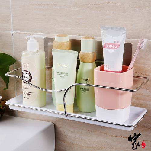 House Factory 家工廠 無痕貼不鏽鋼壁掛置物架(收納架 置物架)