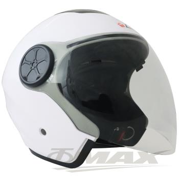 LAUS雙鏡片半罩大頭機車安全帽CA313-白色 (贈6入免洗內襯套)