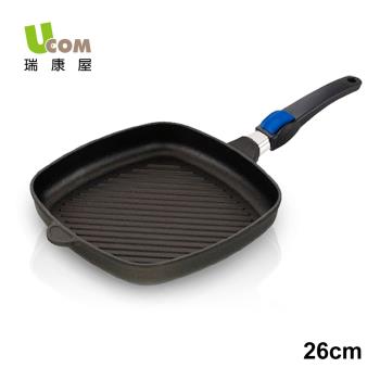 【瑞康屋UCOM】德國黑魔法不沾鍋-單柄方型平底鍋26cm