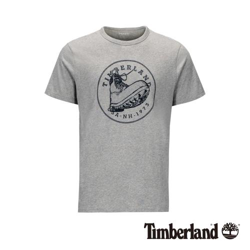 Timberland男款麻灰色靴子圖案短袖T恤A21AJ052