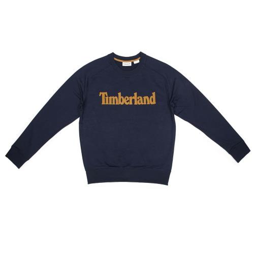 Timberland男款深寶石藍色品牌標識圓領衛衣A216G433