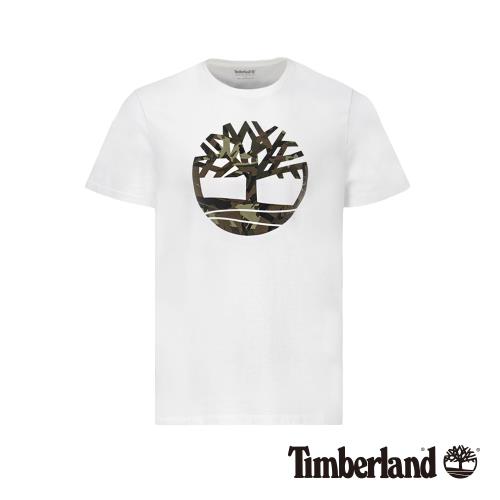Timberland男款白色迷彩印花品牌圖案短袖T恤A1ZWN100