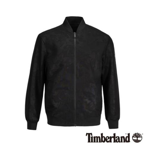 Timberland男款黑色燙印兩面穿飛行夾克A1XWV001