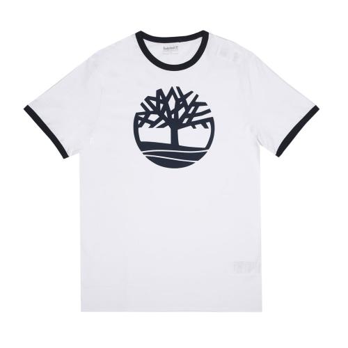 Timberland男款白色品牌圖案短袖T恤A1W1VK76