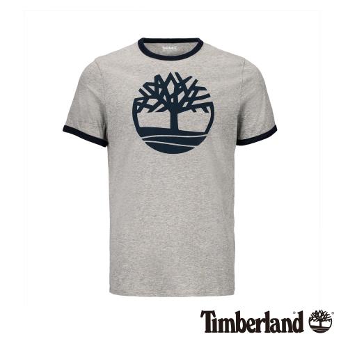 Timberland男款麻灰色品牌圖案短袖T恤A1W1VK65
