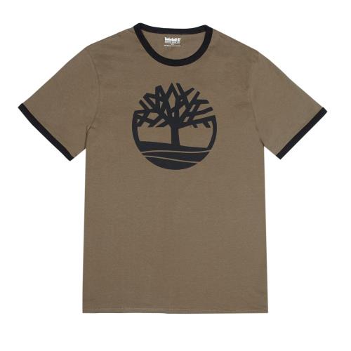 Timberland男款駝色品牌圖案短袖T恤A1W1V244