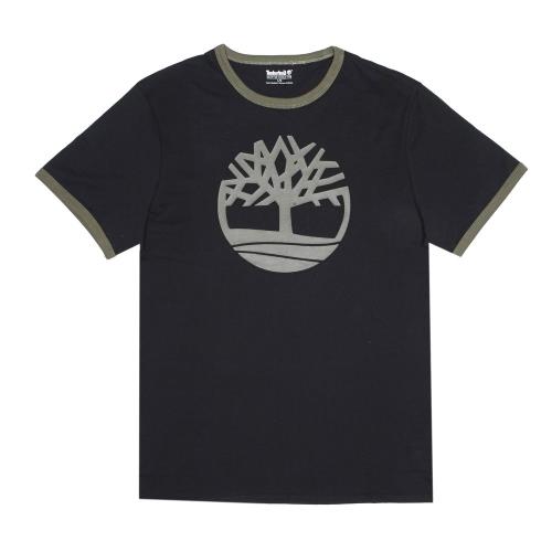 Timberland男款黑色品牌圖案短袖T恤A1W1V001