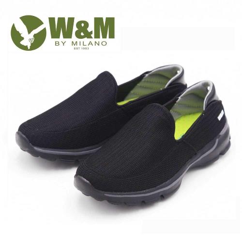 W&M MODARE 素色 透氣舒適彈性 男鞋-黑(另有藍)