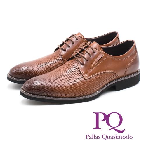 PQ 菱格質感車線輕量皮鞋 - 棕(另有黑)