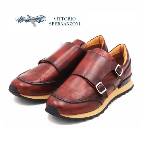 VITTORIO SPERNANZONI 頂級義大利手工休閒孟克鞋 男鞋-棕(另有深藍)