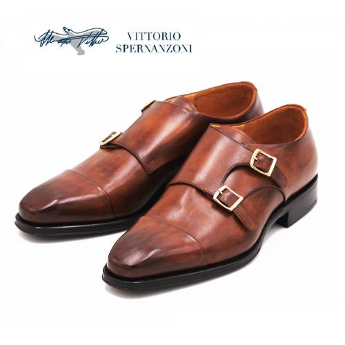 VITTORIO SPERNANZONI 頂級義大利手工孟克皮鞋 男鞋-棕(另有深咖)