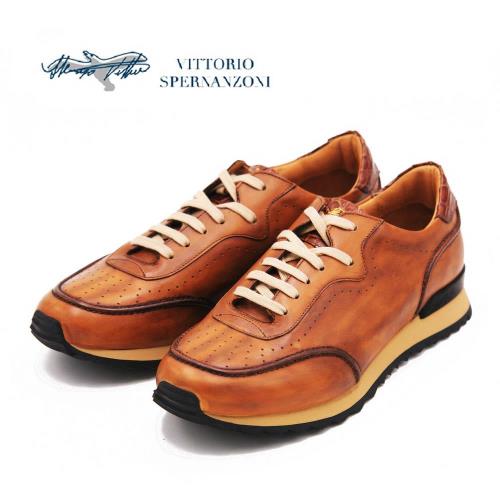 VITTORIO SPERNANZONI 頂級義大利手工真皮休閒男鞋-棕(另有深咖)