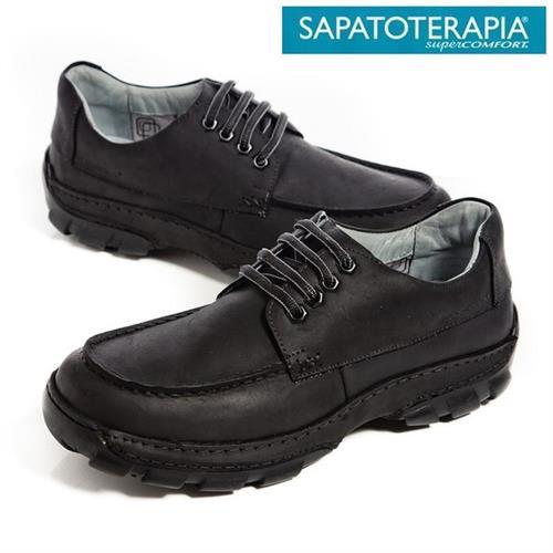SAPATOTERAPIA 巴西舒適寬板綁帶有機休閒鞋-黑