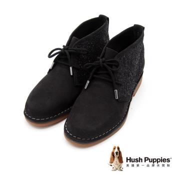 Hush Puppies Cam Catelyn修飾系列 磨砂亮片休閒 女短靴-黑色