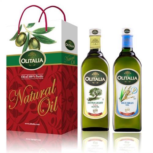 Olitalia奧利塔-玄橄綜合油品禮盒(橄欖油+玄米油);各1000ml