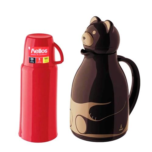 德國 helios 海利歐斯咖啡熊造型保溫壺1000cc送保溫瓶750cc顏色隨機出貨