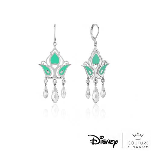 Disney Jewellery - Couture Kingdom 迪士尼阿拉丁茉莉公主鍍14K白金水晶垂墜耳環
