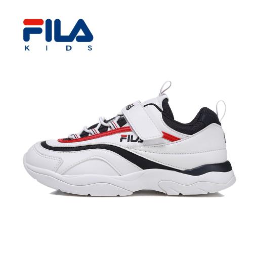 FILA 韓系復古運動鞋 白 童鞋 190~240mm  3-J466T-123