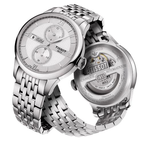 TISSOT天梭 Le Locle力洛克系列紳士機械腕錶(銀/40mm) T0064281103802
