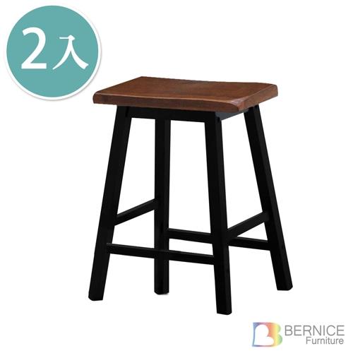 Bernice-夏菲1.5尺黑色實木吧台椅/高腳椅/休閒椅(二入組合)