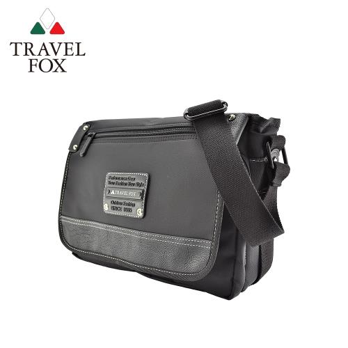 TRAVEL FOX 旅狐  尼龍單肩車縫感斜背包 (TB597-01) 黑色