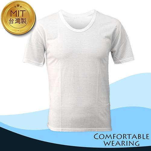 【COMFORTABLE WEARING】MIT-純棉圓領短衫-白色