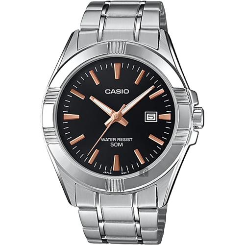 CASIO 卡西歐 城市簡約手錶-黑x銀 MTP-1308D-1A2V