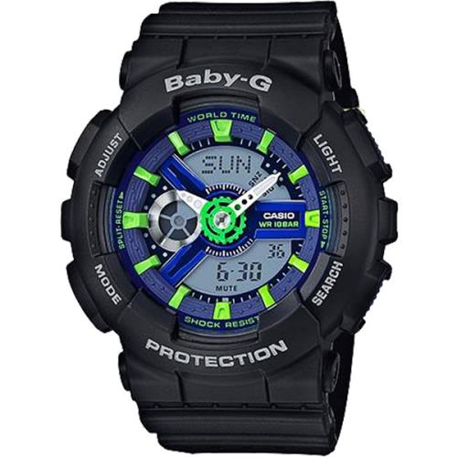 CASIO 卡西歐 Baby-G 運動雙顯手錶(BA-110PP-1A)