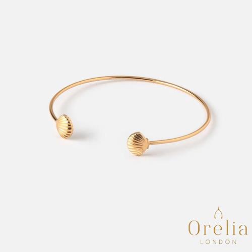  英國 Orelia Open Shell Bangle 陽光貝殼鍍金開口手環