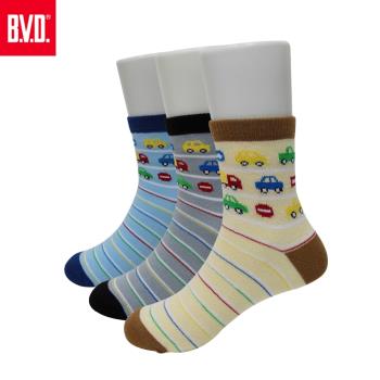 【BVD】汽車條紋1/2童襪4雙組(B325.B326童襪)