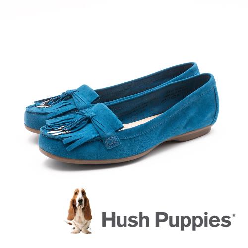 Hush Puppies 皮革流蘇造型便鞋 女鞋 - 藍(另有黑)