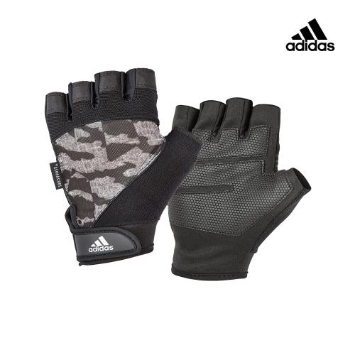 Adidas Training 透氣防滑短指手套(迷彩灰)