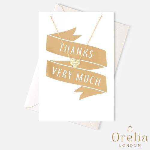  英國 Orelia From Me To You Gift Card 時尚質感心型鍍金墜飾項鍊(附禮品卡)