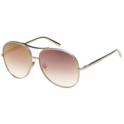 CHLOE 飛官款 太陽眼鏡 玫瑰金水銀面 CE127S