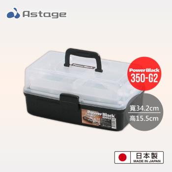 日本 Astage Shelf Power Black 多功能2層收納箱 350-G2型 2入組