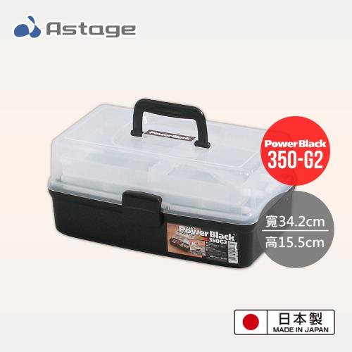 日本 Astage Shelf Power Black 多功能2層收納箱 350-G2型 2入組