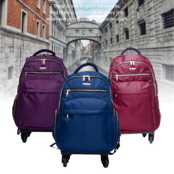 DF Queenin流行 - 商務洽公16吋旅行多功能防潑水拉桿登機行李包-共3色