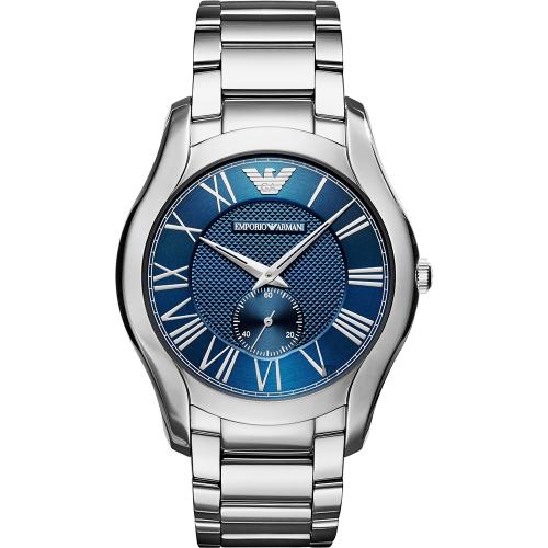 Emporio Armani 亞曼尼 羅馬小秒針手錶-藍x銀/43mm AR11085