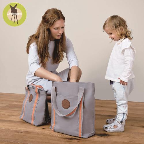 德國LASSIG-時尚活力多功能親子包-芒果橘(大+小)