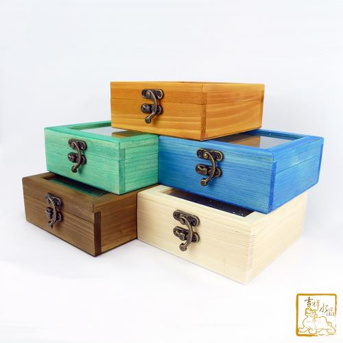 吉祥水晶 白水晶木盒消磁盒 300g