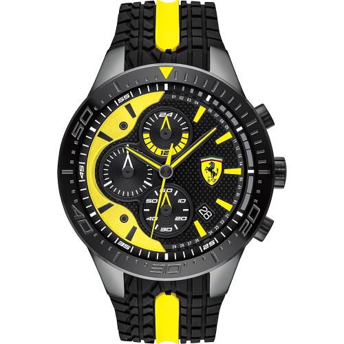 Scuderia Ferrari 法拉利 RedRevEvo 計時手錶-黃x黑/46mm 0830590