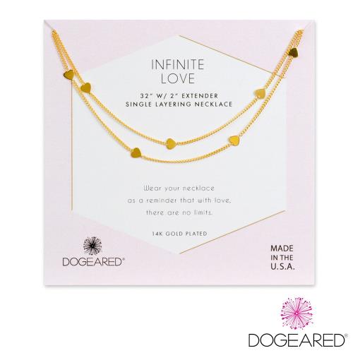 美國 【DOGEARED】Infinite Love 層次愛心鍍金手鍊