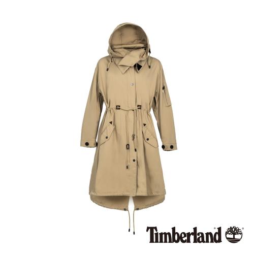 Timberland女款卡其色軍裝可拆式連帽派克大衣B3104R39
