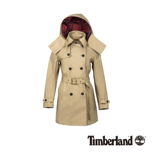 Timberland女款卡其色防水雙排釦綁帶經典風衣B3101R39
