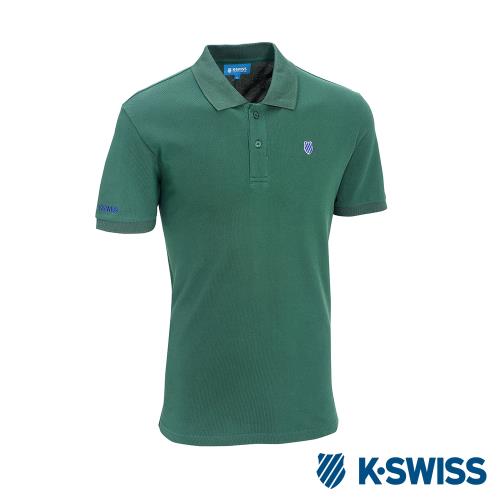 K-SWISS KS Polo w/Shied Logo Patch短袖POLO衫-男-墨綠