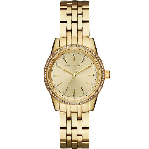 Michael Kors 璀璨晶鑽時尚錶(MK3742)-金色/33mm