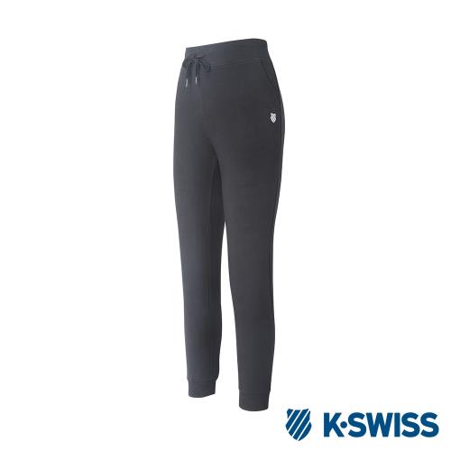 K-SWISS Logo Capri Pants棉質九分褲-女-黑