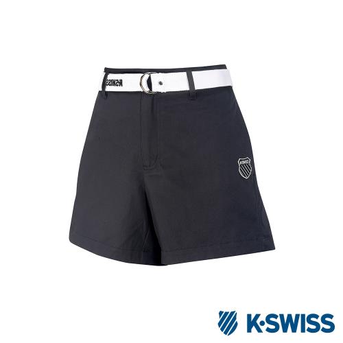 K-SWISS Cotton Twill Shorts休閒棉質短褲-女-黑