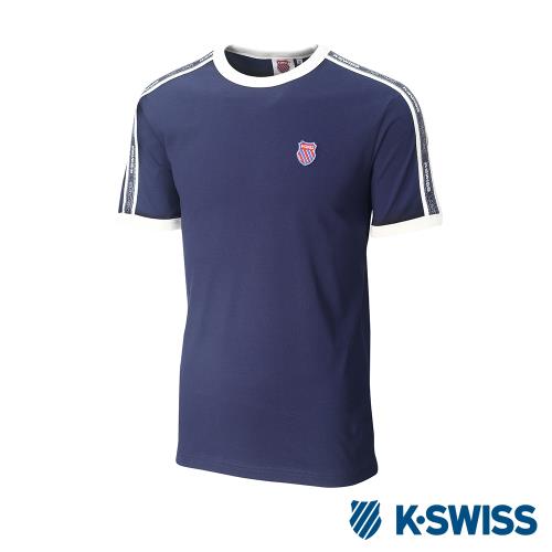 K-SWISS Soft Cool T-Shirt印花短袖T恤-男-藍