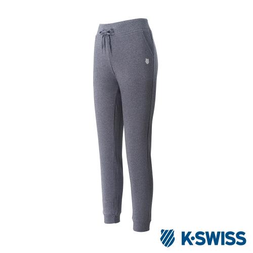 K-SWISS Logo Capri Pants棉質九分褲-女-鐵灰